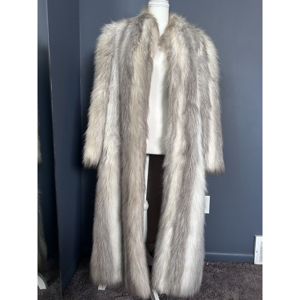 Vintage Rare Saks Fifth Avenue Faux Fur Ankle Length Coat Heiress Luxury Winter